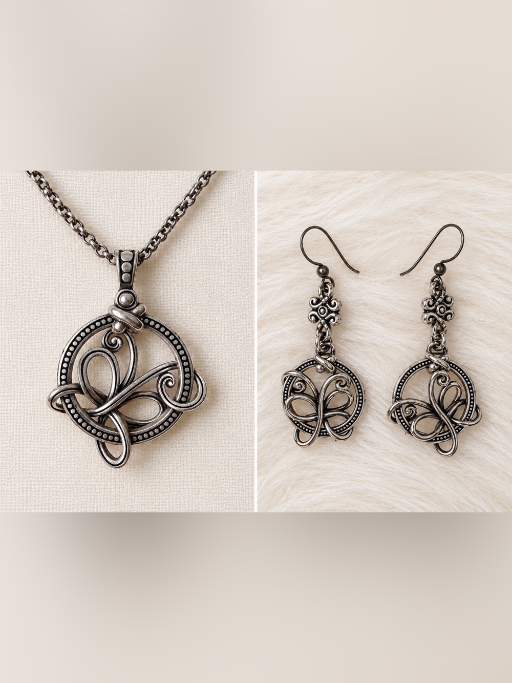 Brighton “Romance of Nature” Butterfly Pendant & Matching Earrings